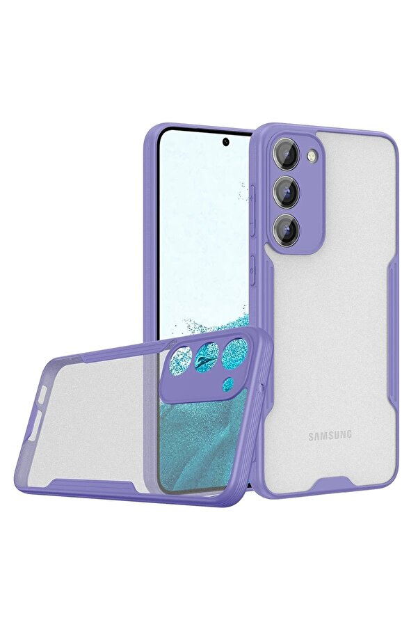 CepteToptan Samsung Galaxy S23 Plus Kılıf Platin Silikon - Lila - DROPX3765-9568