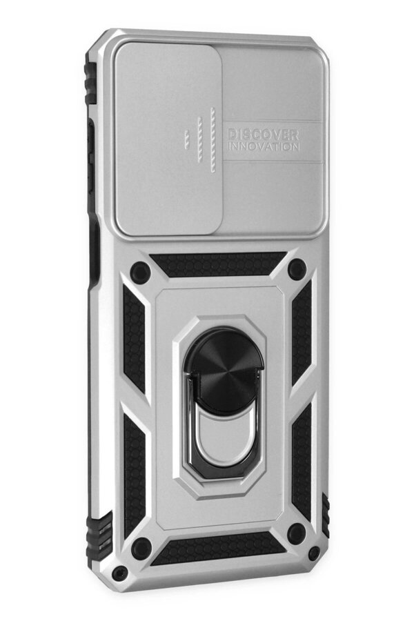 Samsung Galaxy M33 Kılıf Pars Lens Yüzüklü Si̇li̇kon - Gümüş - Dropx7106-4322