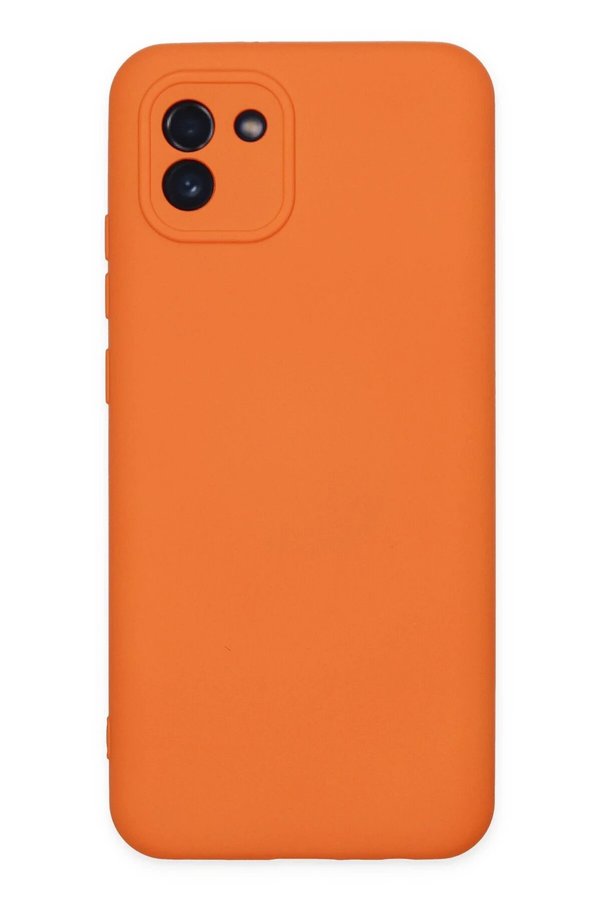 CepteToptan Samsung Galaxy A03 Kılıf Nano içi Kadife Silikon - Turuncu - DROPX1475-4316