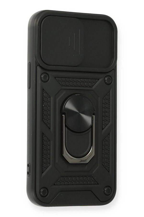 İphone 11 Kılıf Pars Lens Yüzüklü Si̇li̇kon - Si̇yah - Dropx9301-1200
