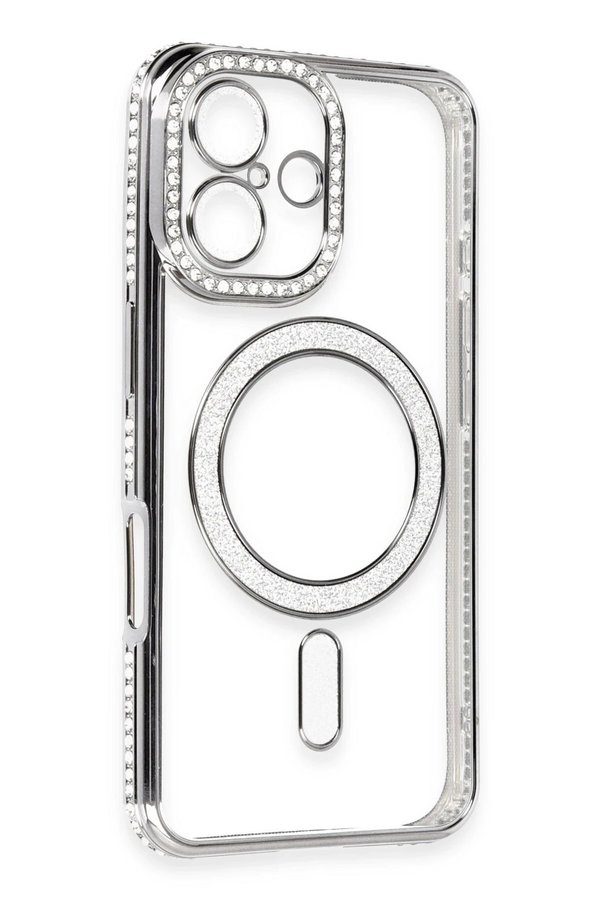 İphone 16 Kılıf Joke Si̇mli̇ Magneti̇csafe Kılıf - Gri̇ - Dropx8380-3986