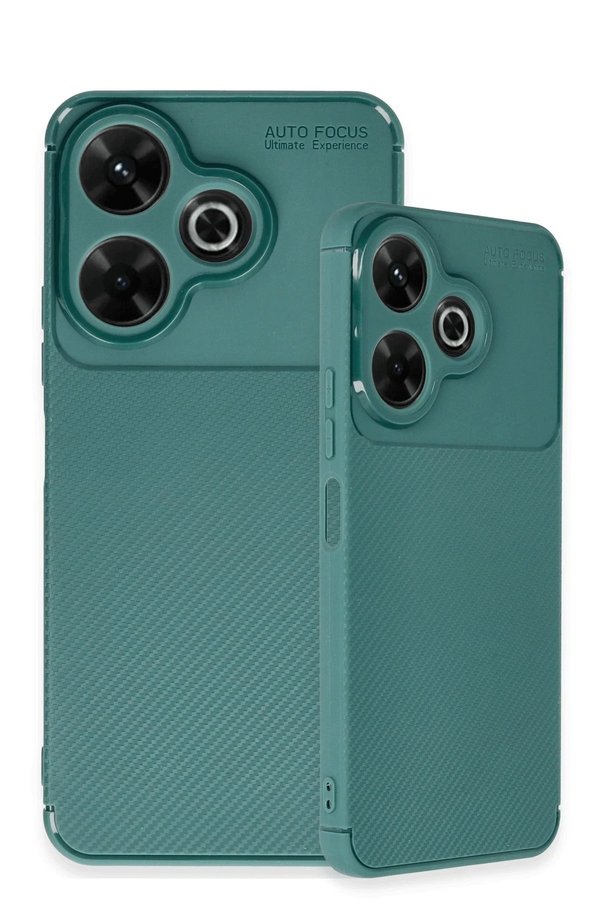 Xi̇aomi̇ Redmi̇ 13 4G Kılıf Auto Focus Karbon Kapak - Koyu Yeşi̇l - Dropx4796-8754