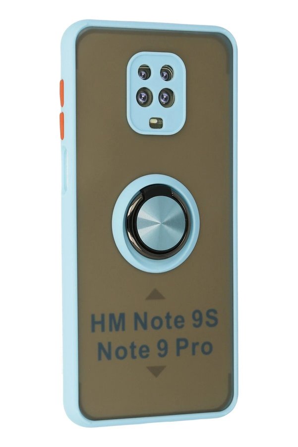 Xi̇aomi̇ Redmi̇ Note 9 Pro Kılıf Montreal Yüzüklü Si̇li̇kon Kapak - Buz Mavi̇ - Dropx4972-9349