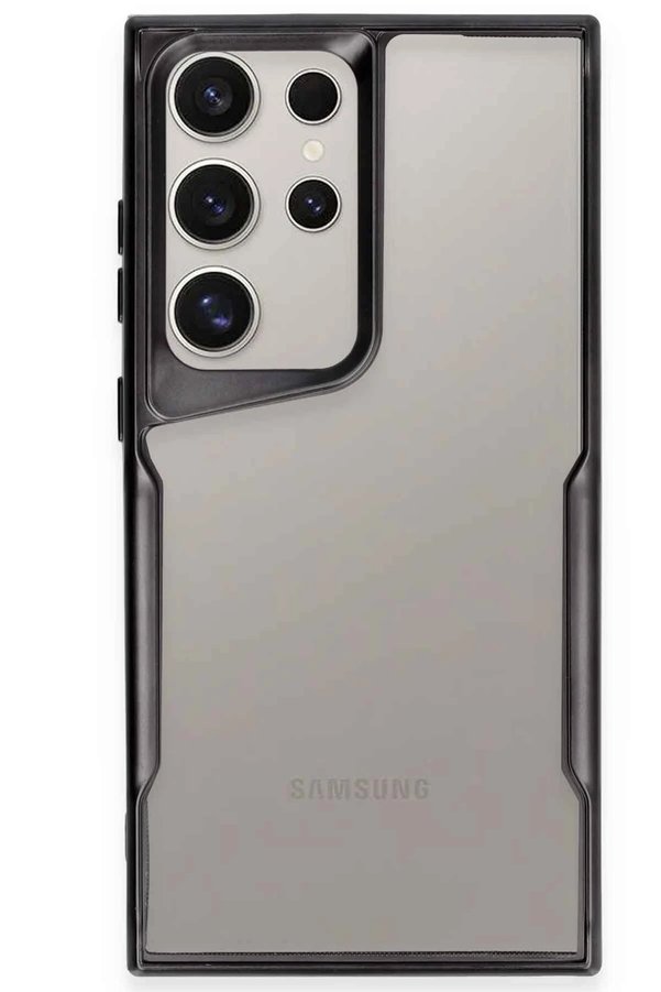CepteToptan Samsung Galaxy S24 Ultra Kılıf Boyi Silikon Kapak - Siyah - DROPX5488-9334