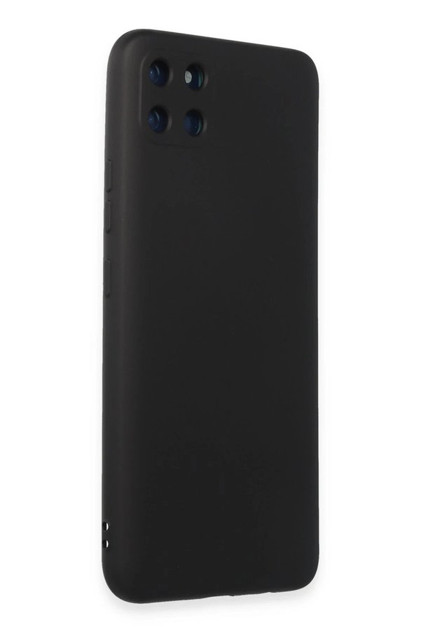 Realme C11 Kılıf Nano Uyumlu İçi̇ Kadi̇fe Si̇li̇kon - Si̇yah - Dropx9116-1078