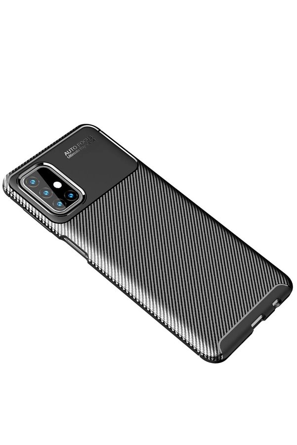 Samsung Galaxy M31S Kılıf Auto Focus Karbon Kapak - Si̇yah - Dropx2503-2881
