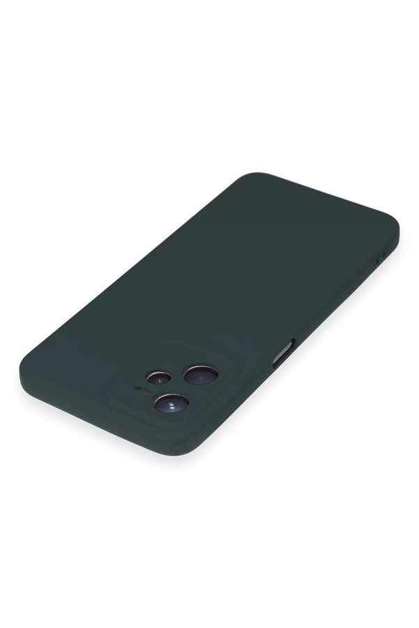 Realme C35 Kılıf Nano İçi̇ Kadi̇fe Si̇li̇kon - Koyu Yeşi̇l - Dropx4584-6102