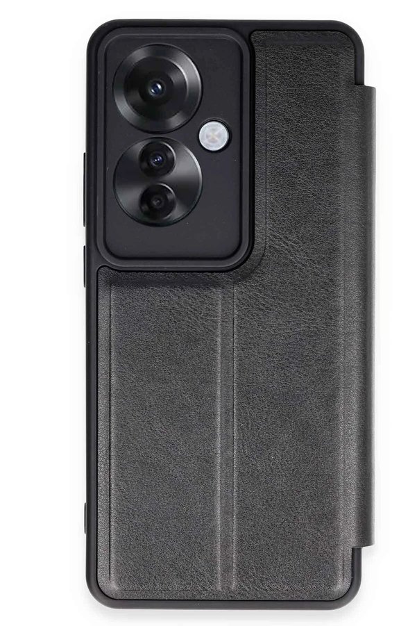 CepteToptan Oppo Reno 11F Kılıf Flip Cover - Siyah - DROPX9023-4994