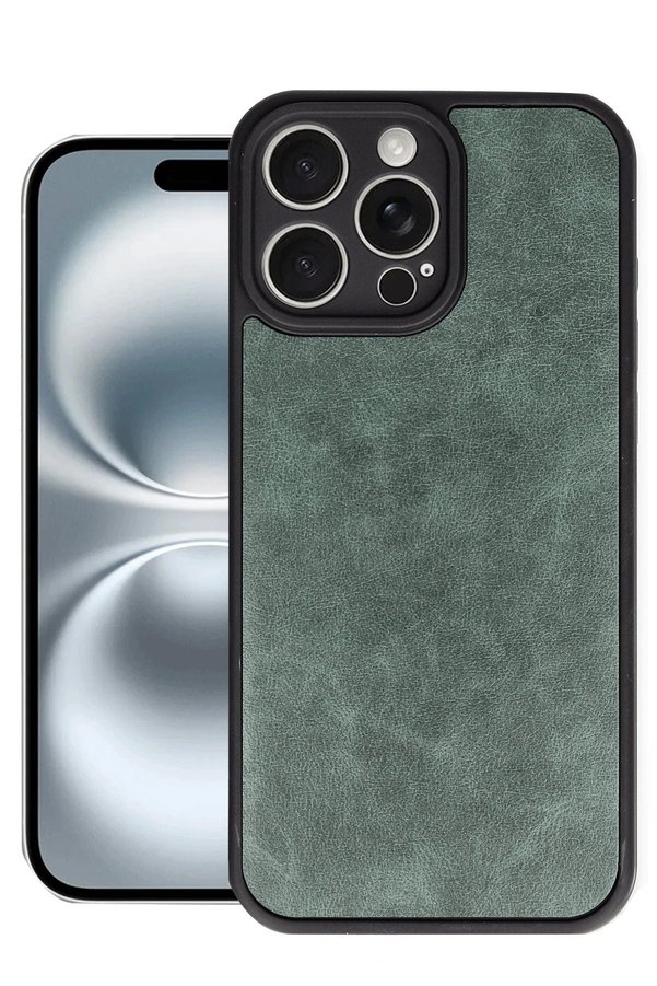 CepteToptan iPhone 16 Pro Kılıf Aras Deri Kapak - Koyu Yeşil - DROPX4497-2936