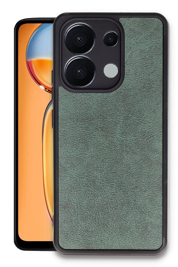 CepteToptan Xiaomi Redmi Note 13 4G Kılıf Aras Deri Kapak - Koyu Yeşil - DROPX2951-3631