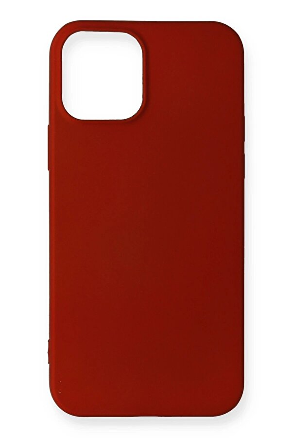 CepteToptan iPhone 12 Mini Kılıf First Silikon - Bordo - DROPX7724-8015