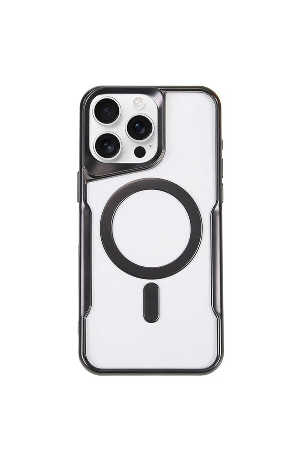 CepteToptan iPhone 15 Pro Max Kılıf Boyi Magsafe Silikon Kapak - Siyah - DROPX1700-9307