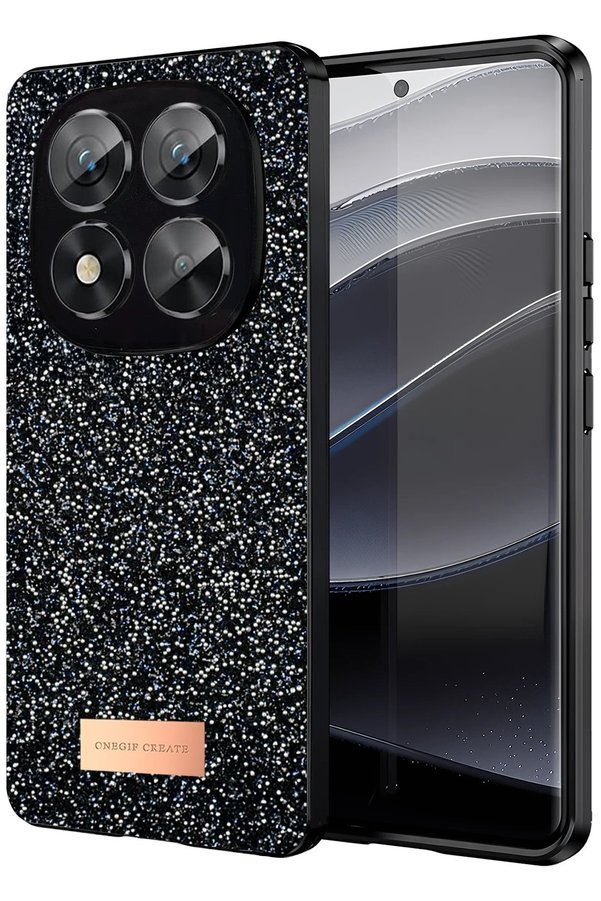 CepteToptan Xiaomi Redmi Note 14 Pro 5G Bright Simli Kapak - Siyah - DROPX4988-2166