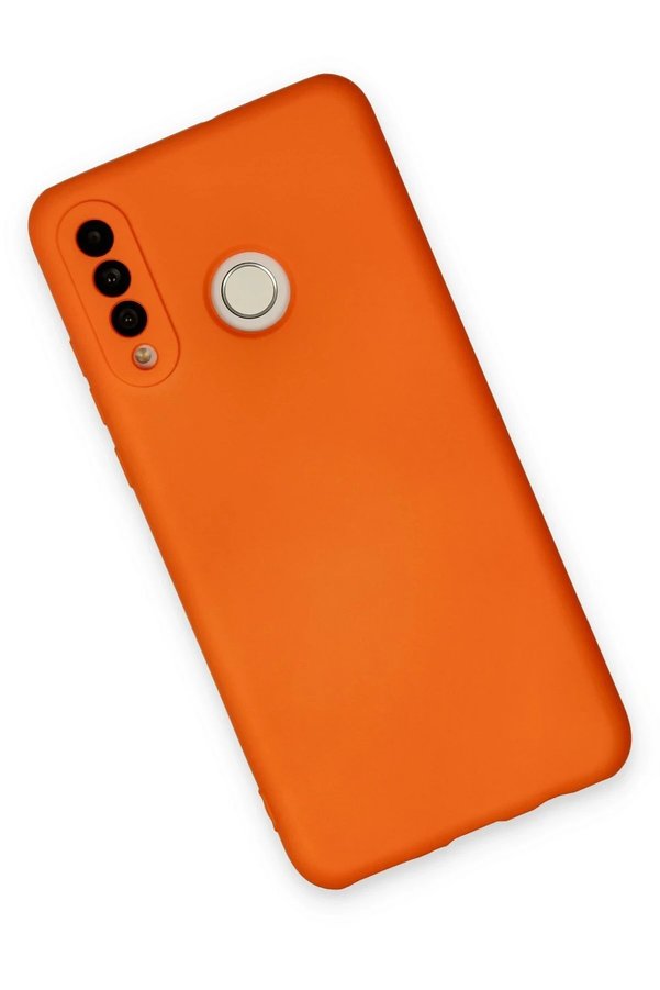 Huawei̇ P30 Li̇te Kılıf Nano İçi̇ Kadi̇fe Si̇li̇kon - Turuncu - Dropx2808-8658