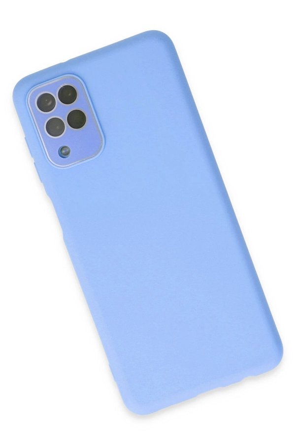 Samsung Galaxy A22 Kılıf Lansman Glass Kapak - Mavi̇ - Dropx7382-8914