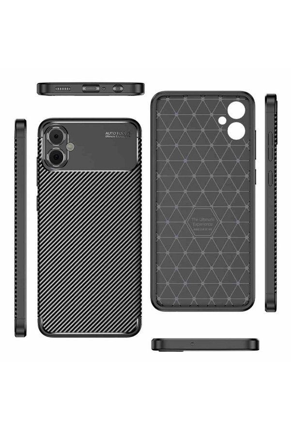 Samsung Galaxy A05 Kılıf Auto Focus Karbon Kapak - Si̇yah - Dropx7334-1964