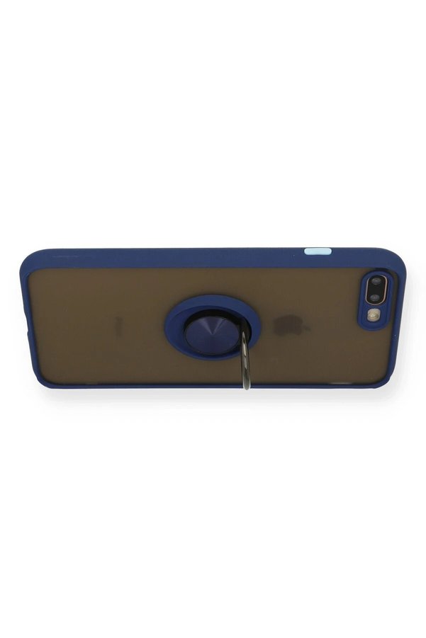 İphone 7 Plus Kılıf Montreal Yüzüklü Si̇li̇kon Kapak - Laci̇vert - Dropx4816-2617
