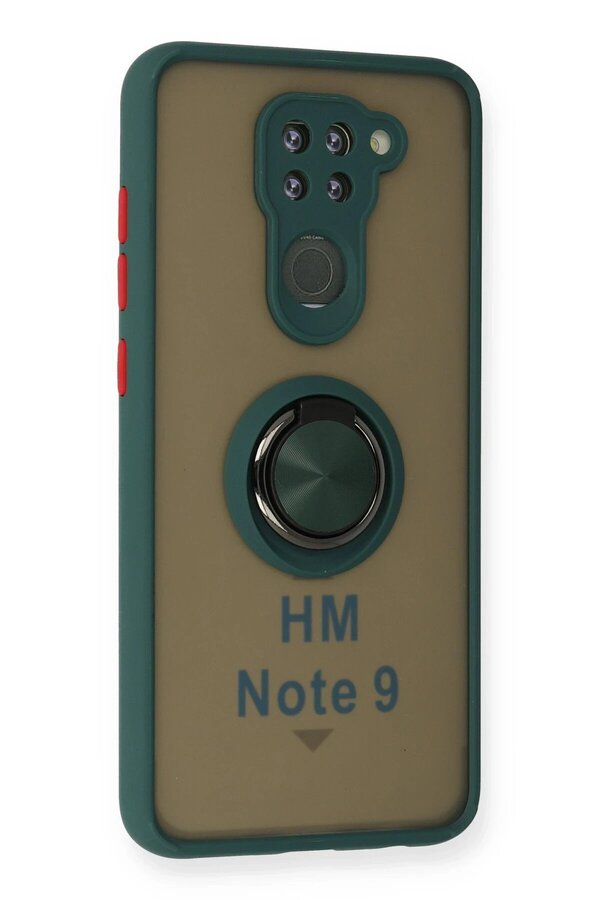 Xi̇aomi̇ Redmi̇ Note 9 Kılıf Montreal Yüzüklü Si̇li̇kon Kapak - Yeşi̇l - Dropx9837-5993