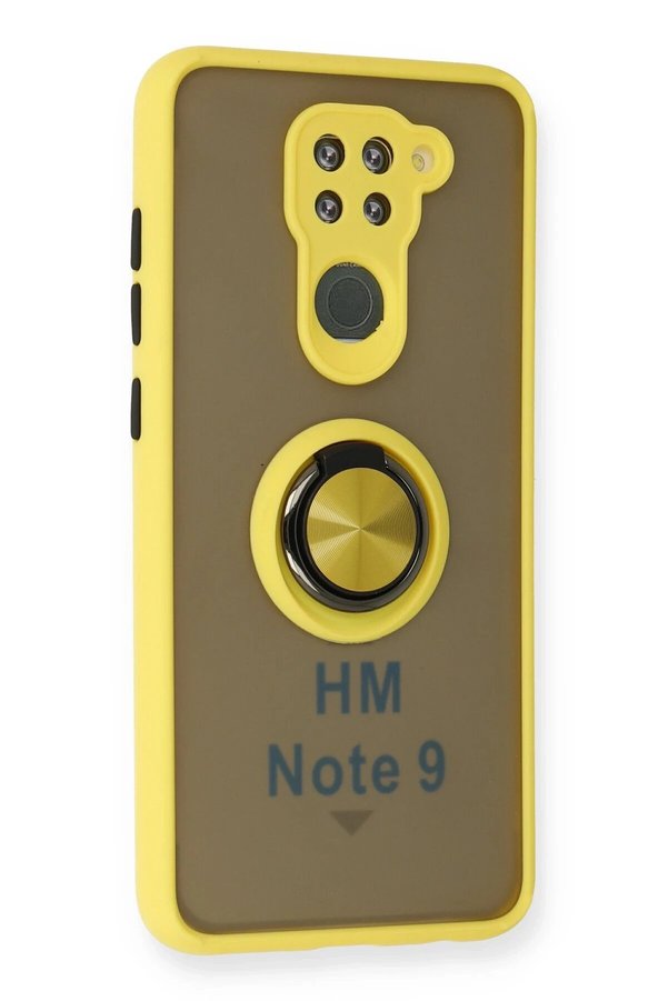 Xi̇aomi̇ Redmi̇ Note 9 Kılıf Montreal Yüzüklü Si̇li̇kon Kapak - Sarı - Dropx2052-1006