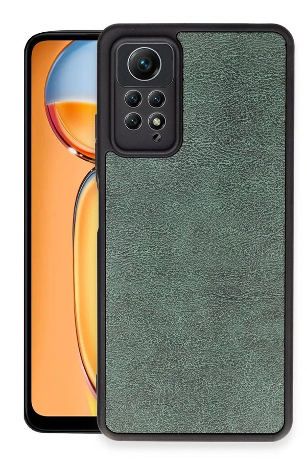 CepteToptan Xiaomi Redmi Note 12 Pro 4G Kılıf Aras Deri Kapak - Koyu Yeşil - DROPX5740-3910