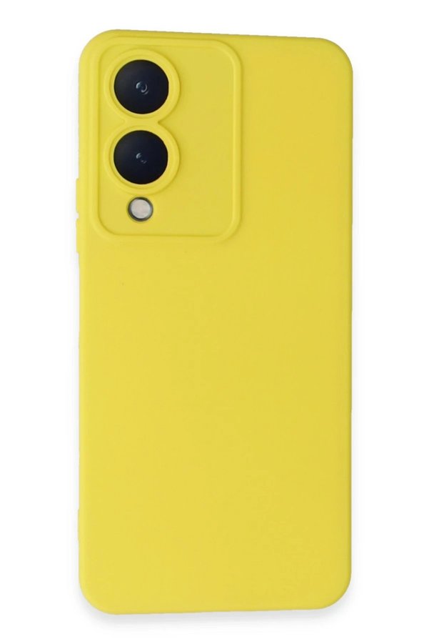CepteToptan Vivo Y17S Kılıf Nano içi Kadife Silikon - Sarı - DROPX3389-2529