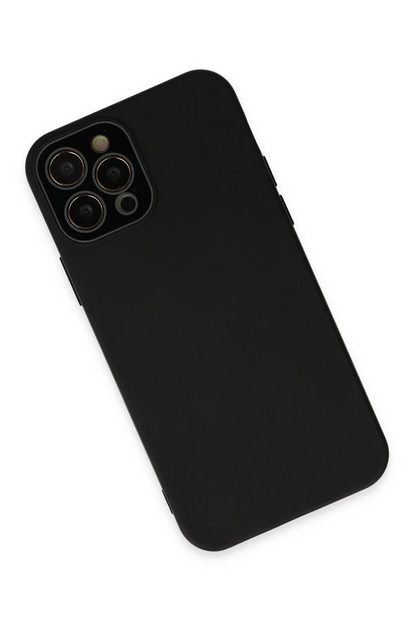 İphone 12 Pro Max Kılıf Lansman Glass Kapak - Si̇yah - Dropx8489-3416