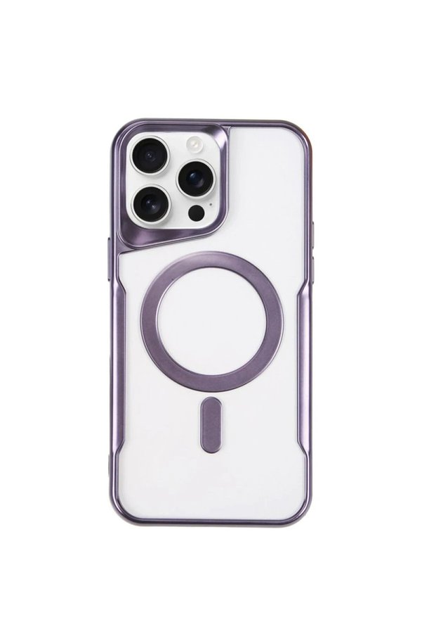 CepteToptan iPhone 14 Pro Kılıf Boyi Magsafe Silikon Kapak - Derin Mor - DROPX6014-7802
