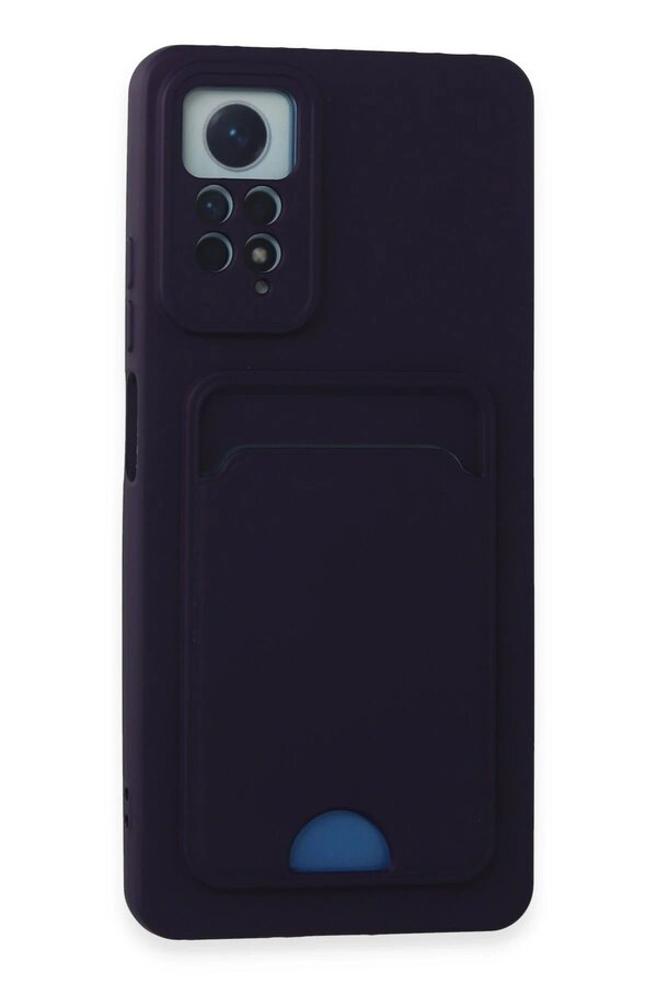 CepteToptan Xiaomi Redmi Note 11 Pro Kılıf Kelvin Kartvizitli Silikon - Derin Mor - DROPX2198-5618