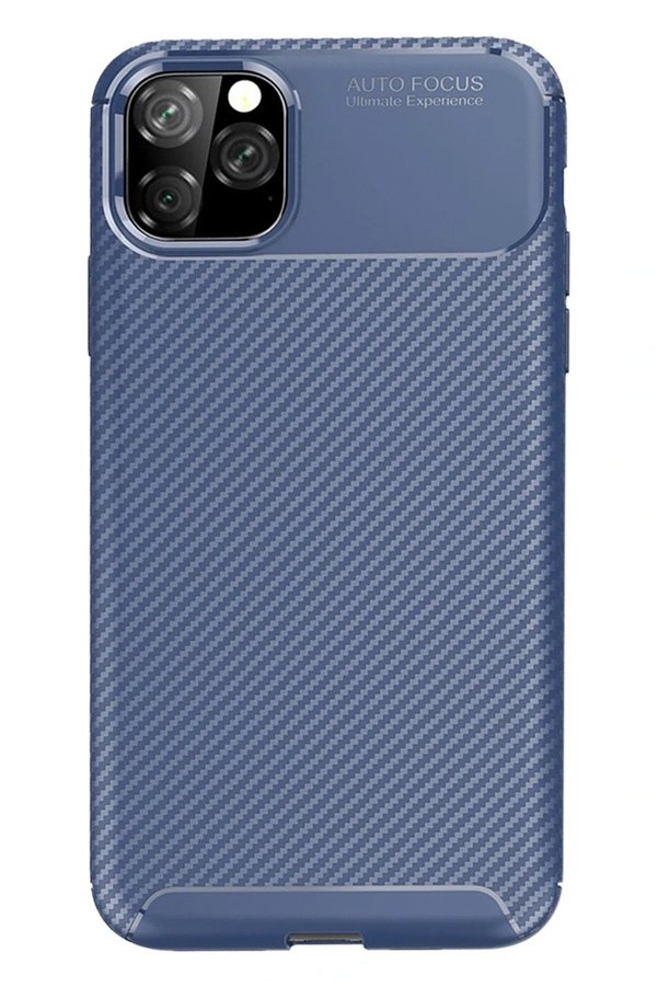 İphone 11 Pro Max Kılıf Auto Focus Karbon Kapak - Laci̇vert - Dropx6045-8178