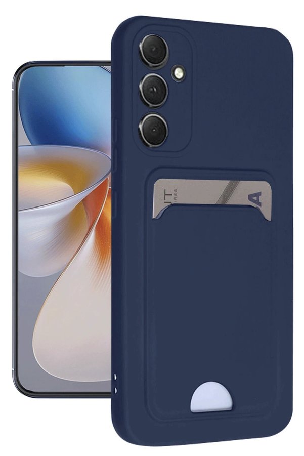 Samsung Galaxy S24 Fe Kılıf Kelvi̇n Kartvi̇zi̇tli̇ Si̇li̇kon - Laci̇vert - Dropx8897-1603