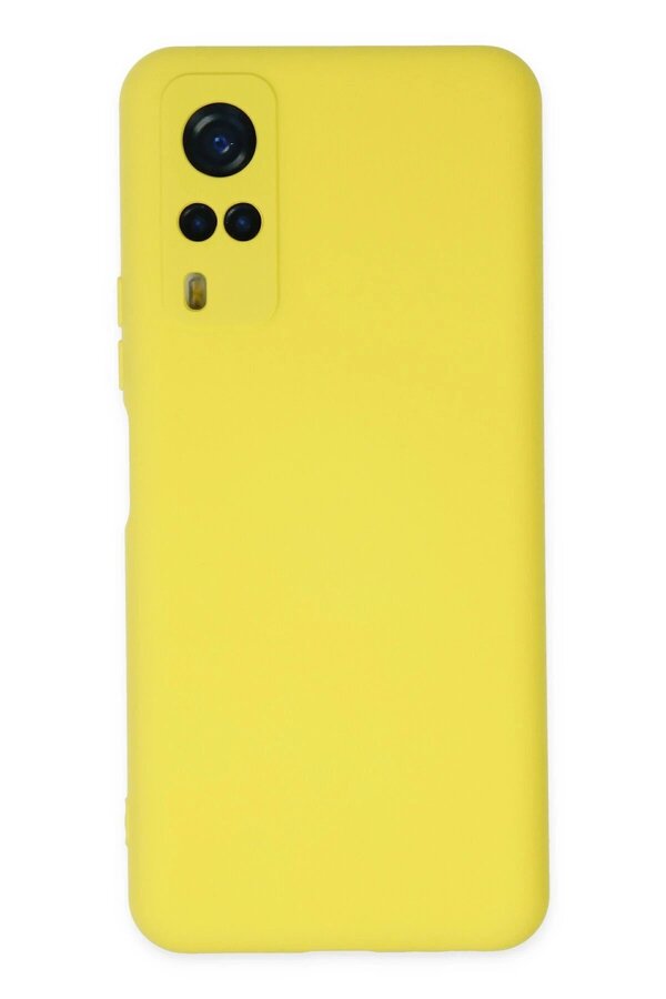 CepteToptan Vivo Y53S Kılıf Nano içi Kadife Silikon - Sarı - DROPX1119-2044