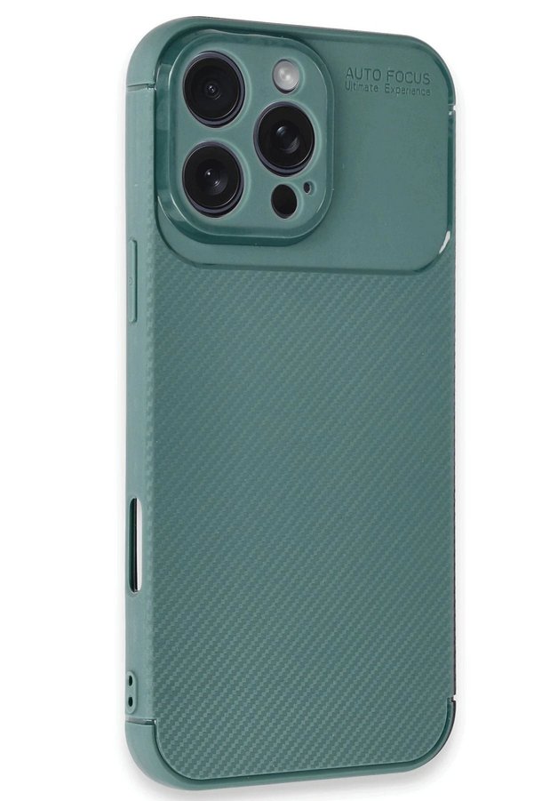 İphone 16 Pro Max Kılıf Auto Focus Karbon Kapak - Koyu Yeşi̇l - Dropx5786-7206