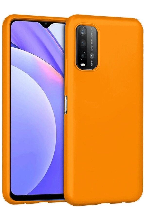 CepteToptan Xiaomi Redmi 9T Kılıf Nano içi Kadife Silikon - Turuncu - DROPX5935-3541