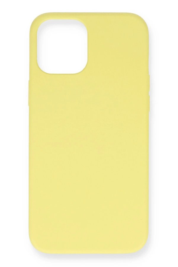 CepteToptan iPhone 12 Kılıf Nano içi Kadife Silikon- Sarı - DROPX6566-3781