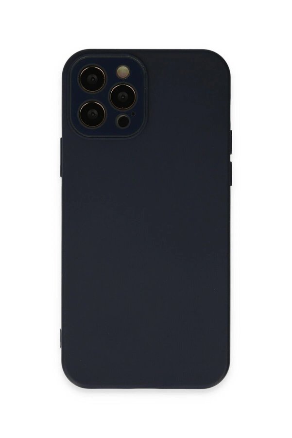 CepteToptan iPhone 12 Pro Max Kılıf Lansman Glass Kapak - Lacivert - DROPX9070-2365