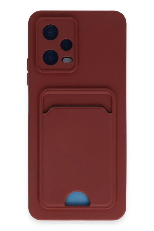 CepteToptan Xiaomi Poco X5 5G Kılıf Kelvin Kartvizitli Silikon - Bordo - DROPX9940-1072