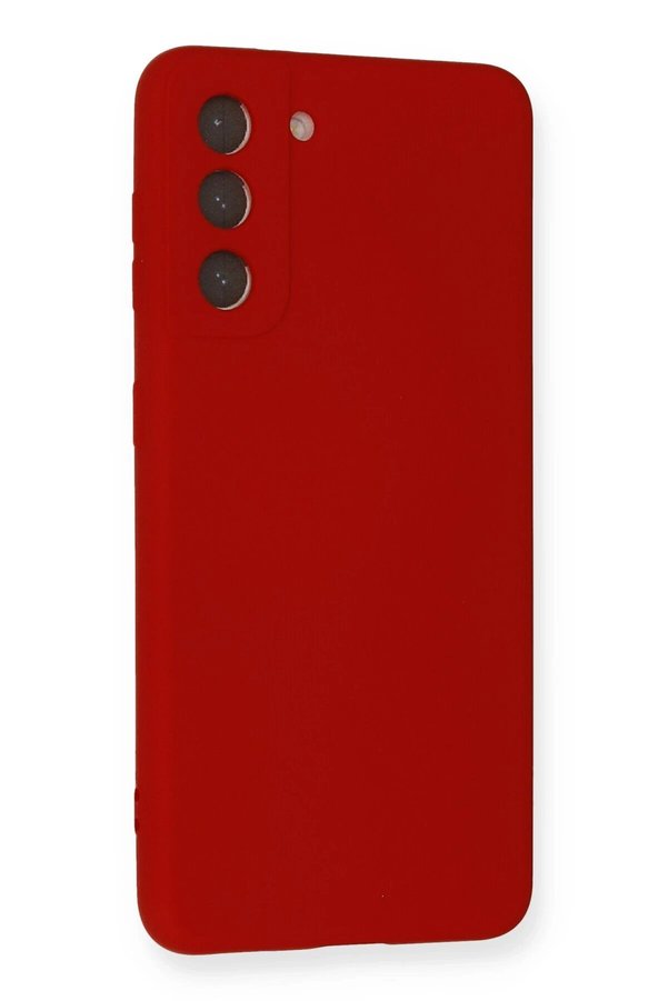 Samsung Galaxy S21 Kılıf Nano İçi̇ Kadi̇fe Si̇li̇kon - Kırmızı - Dropx7610-8192