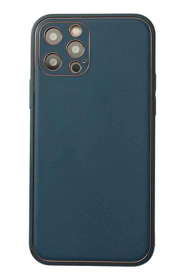 CepteToptan iPhone 12 Pro Max Kılıf Coco Deri Silikon Kapak - Mavi - DROPX3192-2150
