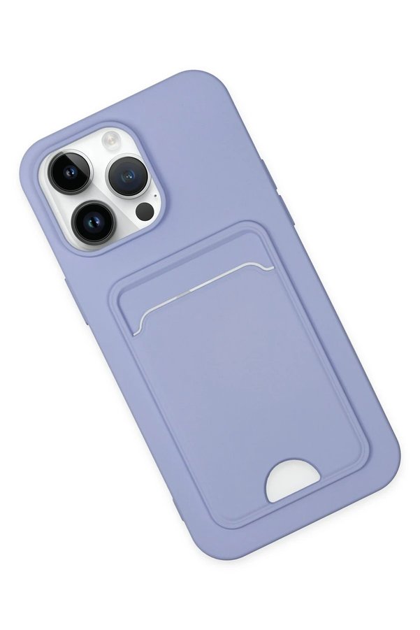 İphone 14 Pro Kılıf Kelvi̇n Kartvi̇zi̇tli̇ Si̇li̇kon - Li̇la - Dropx6313-4609
