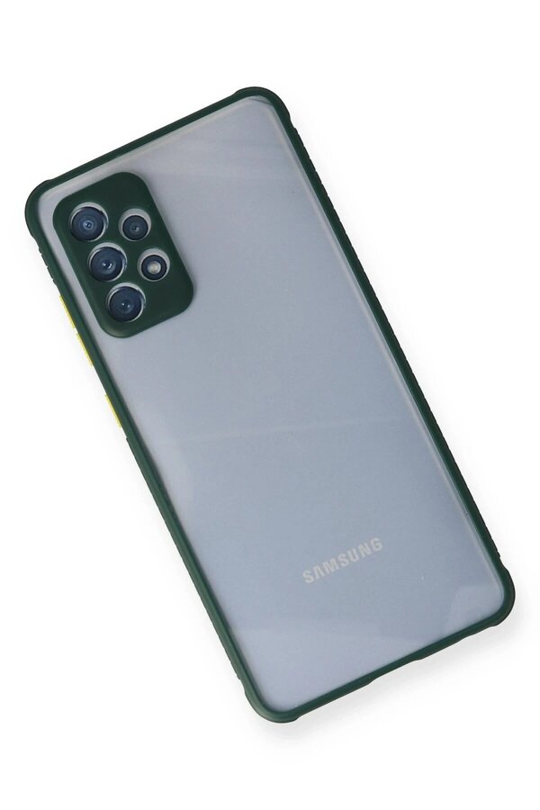 Samsung Galaxy A72 Kılıf Mi̇ami̇ Şeffaf Si̇li̇kon - Koyu Yeşi̇l - Dropx9705-8721
