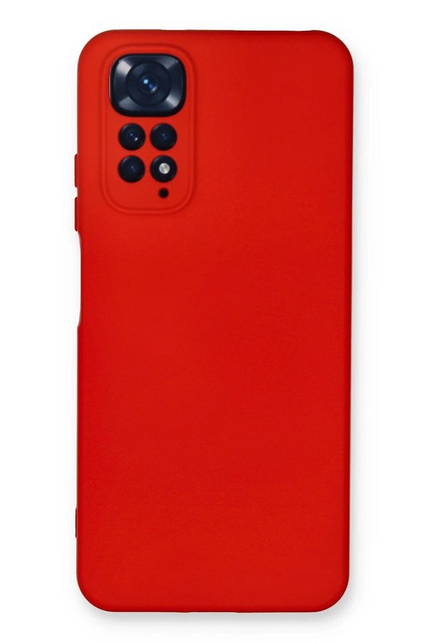 CepteToptan Xiaomi Redmi Note 11 Kılıf Nano içi Kadife Silikon - Kırmızı - DROPX6889-9732