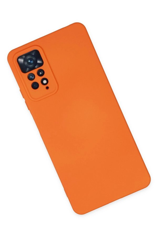 Xi̇aomi̇ Redmi̇ Note 11 Pro Kılıf Nano İçi̇ Kadi̇fe Si̇li̇kon - Turuncu - Dropx4130-2310