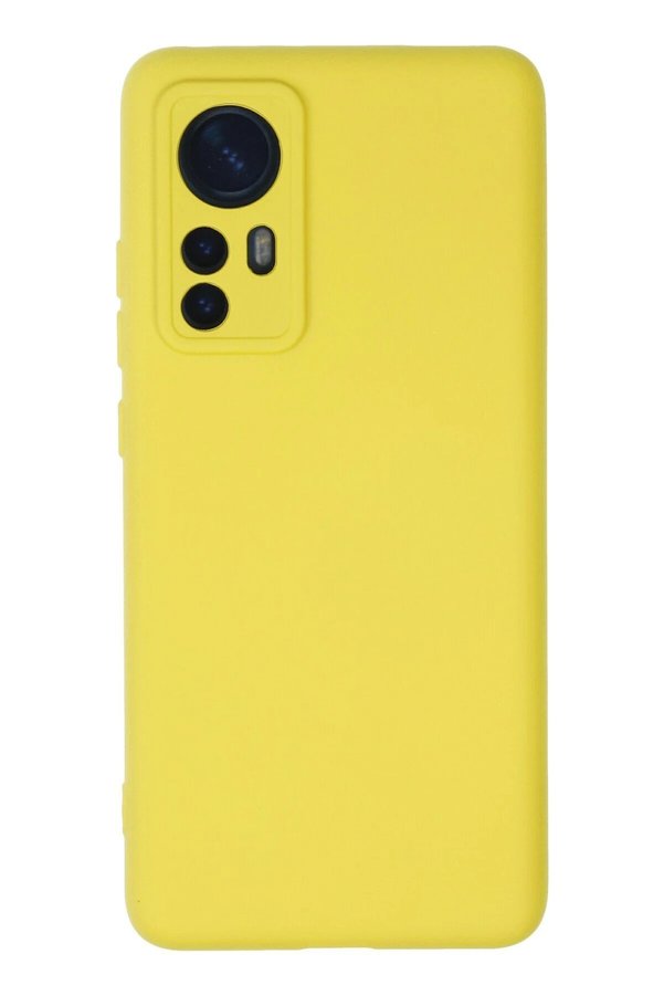 CepteToptan Xiaomi Mi 12 Kılıf Nano içi Kadife Silikon - Sarı - DROPX3888-6734