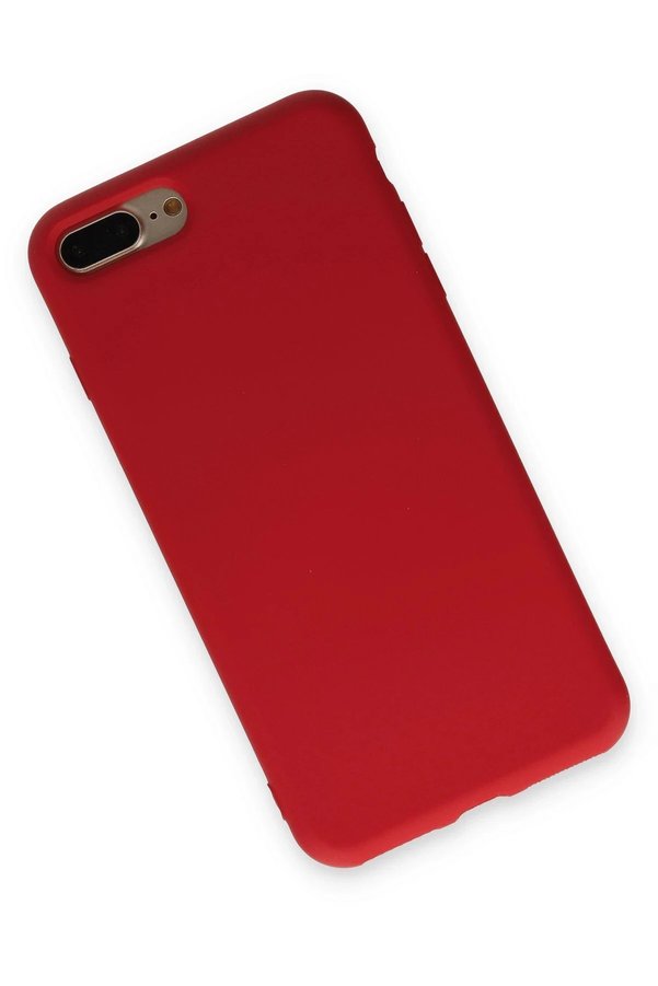 İphone 7 Plus Kılıf Nano İçi̇ Kadi̇fe Si̇li̇kon - Kırmızı - Dropx5002-5976