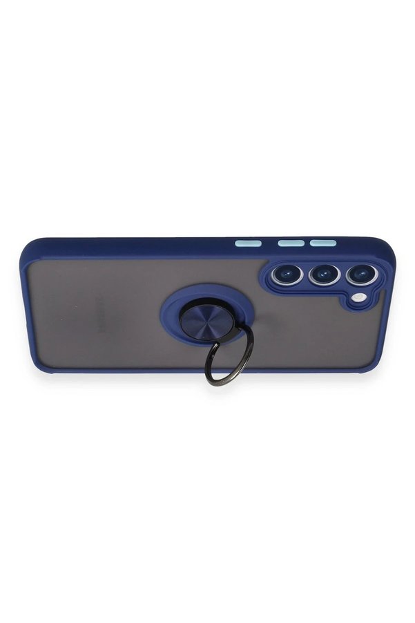 Samsung Galaxy S23 Plus Kılıf Montreal Yüzüklü Si̇li̇kon Kapak - Laci̇vert - Dropx1274-3854