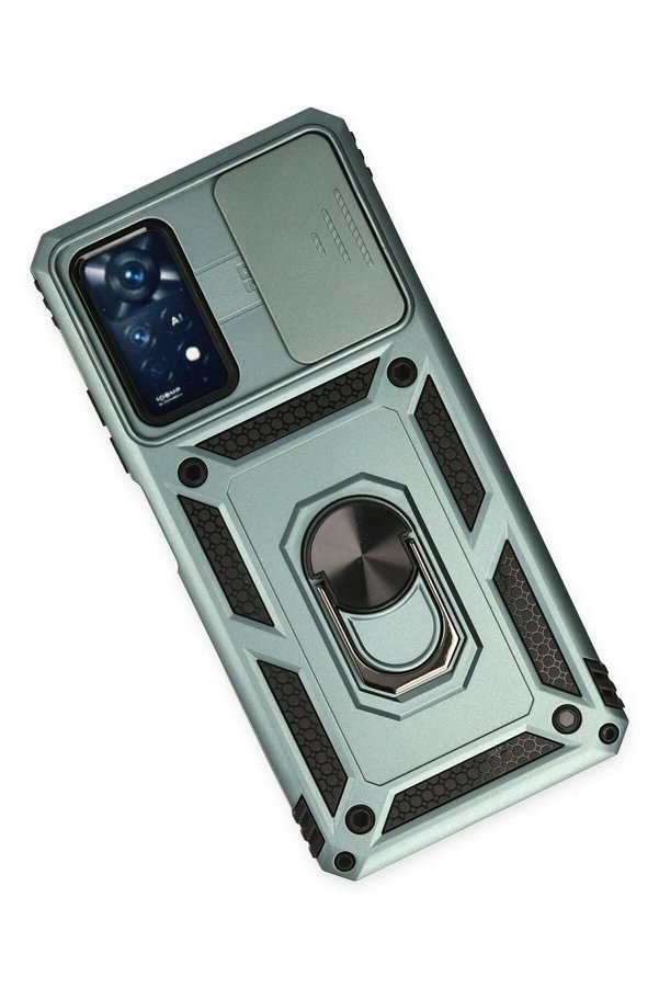 Xi̇aomi̇ Redmi̇ Note 11 Pro Kılıf Pars Lens Yüzüklü Si̇li̇kon - Yeşi̇l - Dropx8193-6217