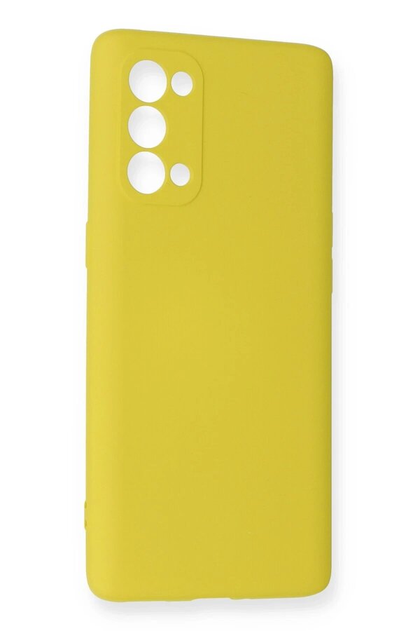 Oppo Reno 5 Kılıf Nano İçi̇ Kadi̇fe Si̇li̇kon - Sarı - Dropx3419-8237