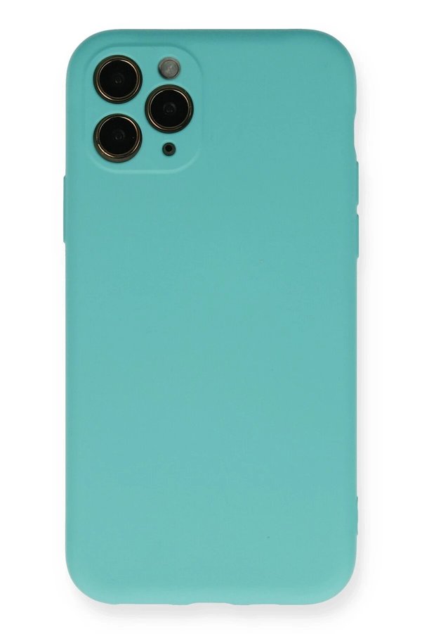 CepteToptan iPhone 11 Pro Kılıf Nano içi Kadife Silikon - Turkuaz - DROPX2052-3957