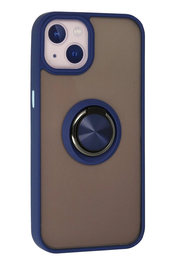 İphone 15 Kılıf Montreal Yüzüklü Si̇li̇kon Kapak - Laci̇vert - Dropx1083-4389