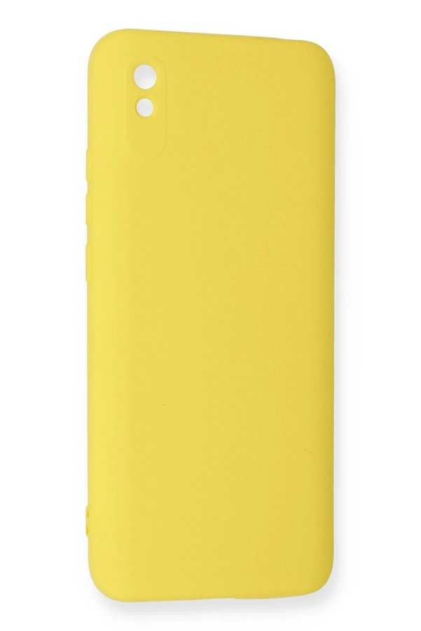 Xi̇aomi̇ Redmi̇ 9A Kılıf Nano İçi̇ Kadi̇fe Si̇li̇kon - Sarı - Dropx6149-6093